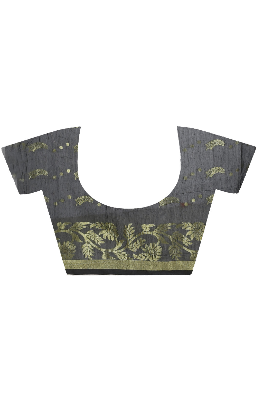 Black Blended Cotton Turik Hand Loom Saree (1249)